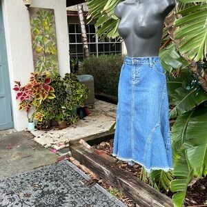 Cato denim trumpet skirt